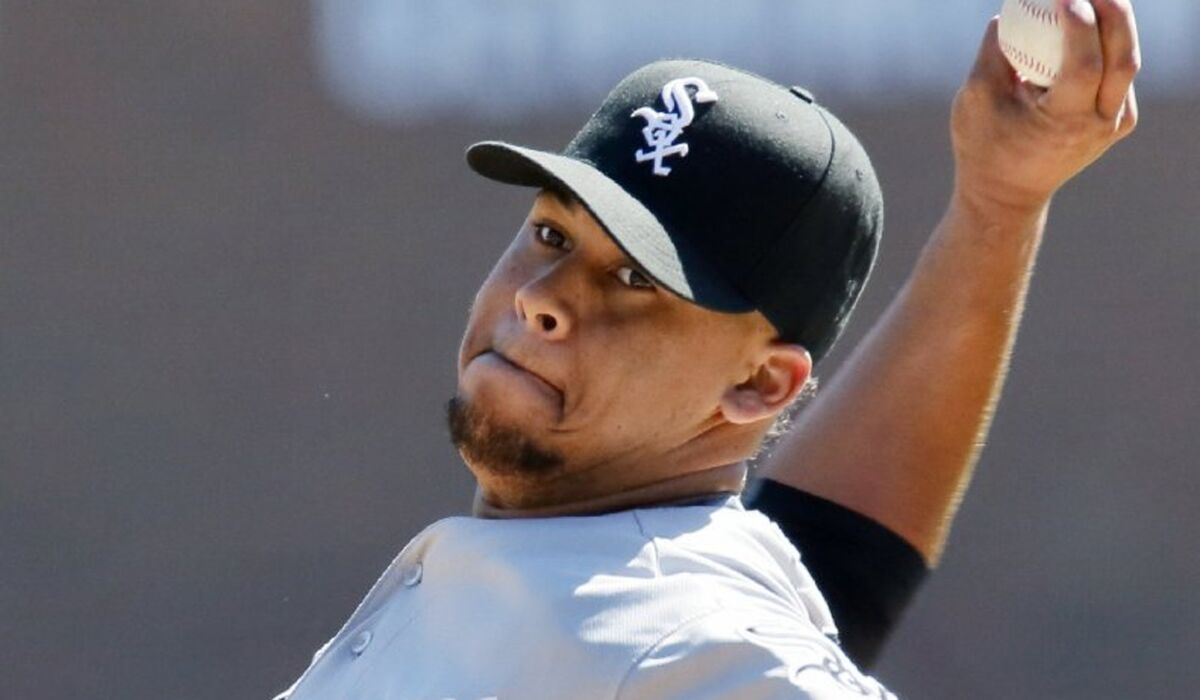 Frankie Montas, then with the Chicago White Sox, pitches against the Tigers last September. The Dodgers are looking to transform his role from reliever to starter.