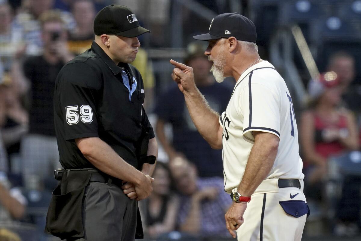 Pirates manager Derek Shelton ejected along with 2 coaches for arguing  strike zone vs Reds - The San Diego Union-Tribune