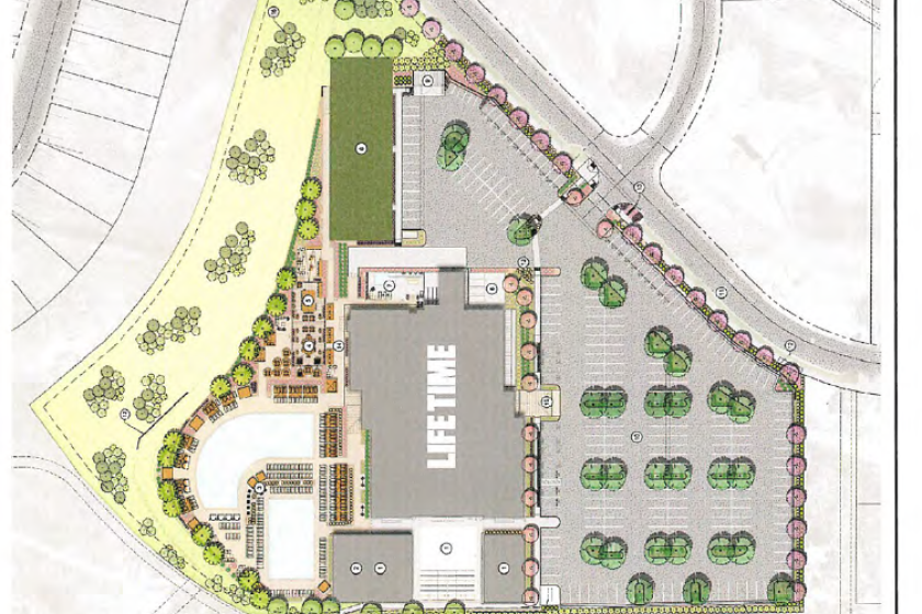 Rendering of proposed Life Time fitness center for The Farm development in Poway.