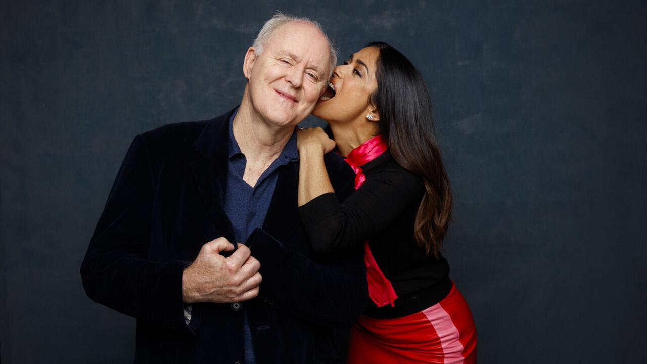 John Lithgow and Salma Hayek from the film "Beatriz at Dinner."