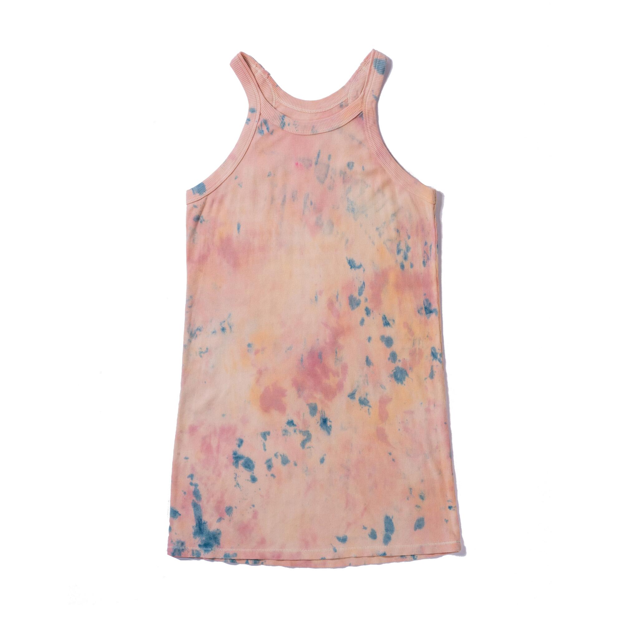 A tie-dye ribbed dress.