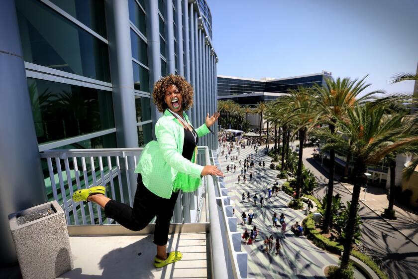 GloZell Green, a popular YouTube personality, shows off her style July 24 at VidCon at the Anaheim Convention Center.