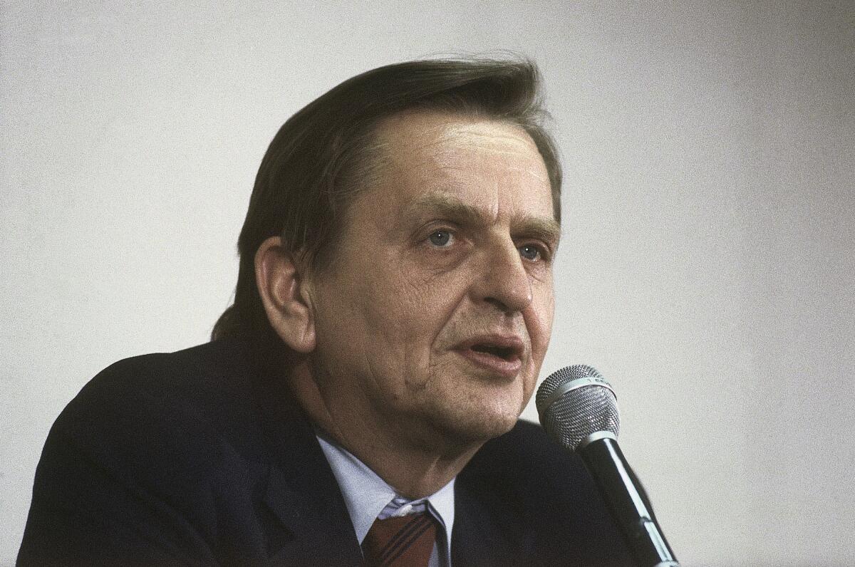 Former Swedish Prime Minister Olof Palme, shown in 1980. He was assassinated in 1986.