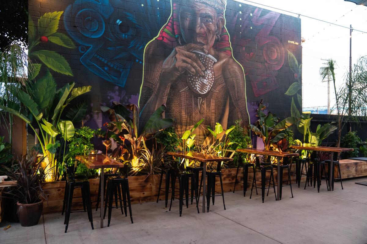 The new outdoor tasting room for Kove Hard Yerba Mate in Barrio Logan.