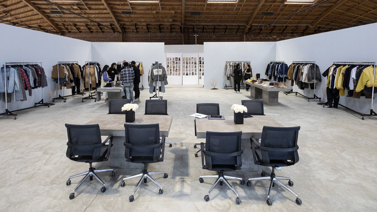 A look at Fear of God's showroom in downtown Los Angeles.