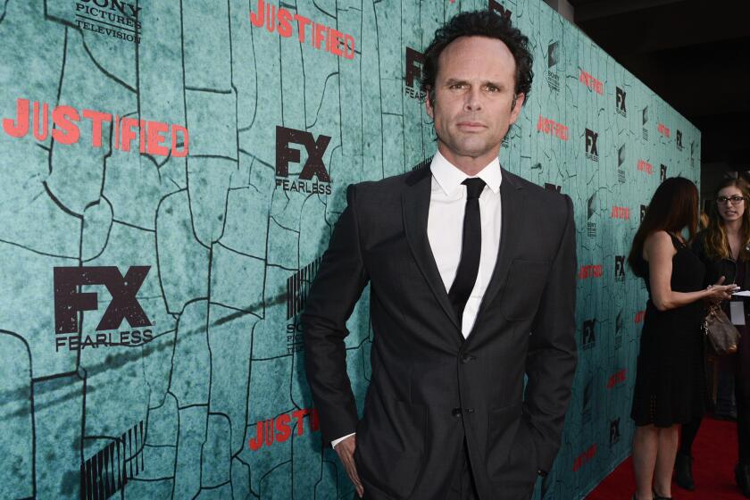 Walton Goggins attends the screening for the series finale of FX's "Justified" in Los Angeles on April 13.