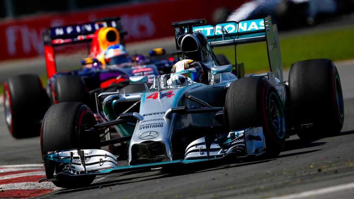 Lewis Hamilton takes part in the Canadian Grand Prix on June 8. Mechanical issues prevented him from finishing the race.