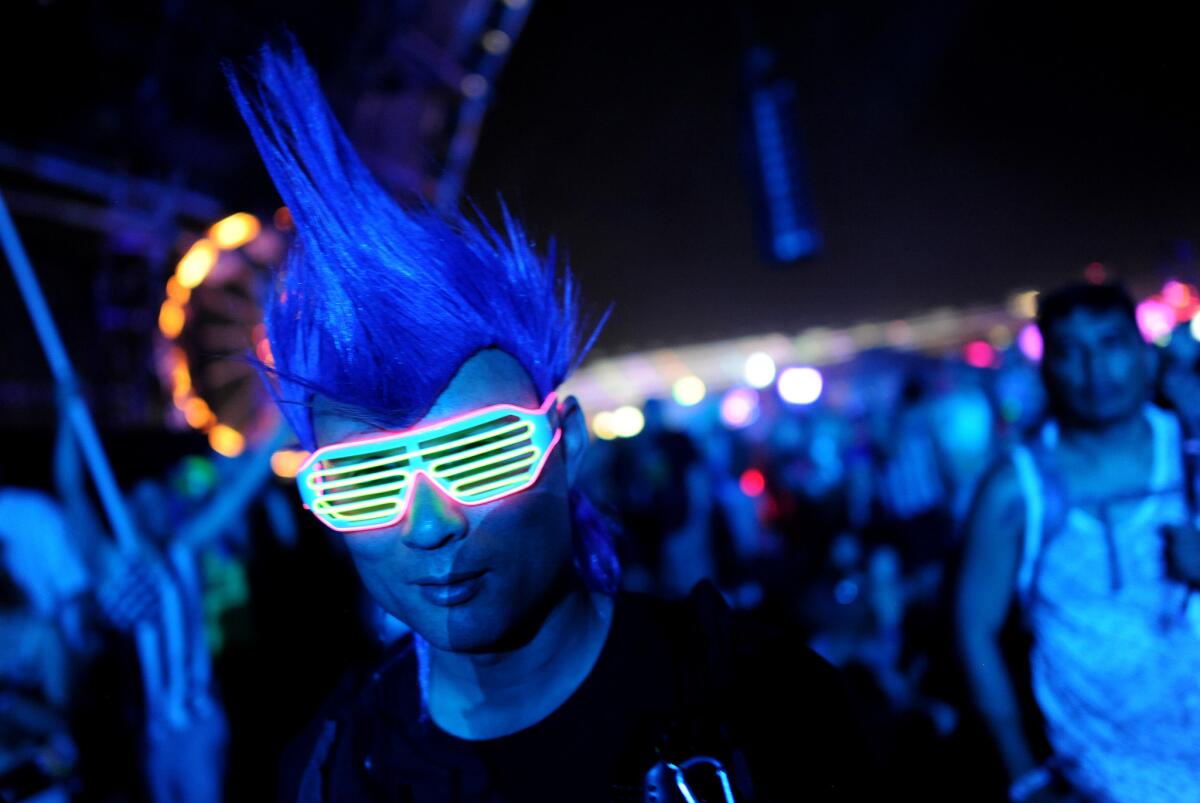 A fan enjoys the music at the Electric Daisy Carnival in Las Vegas, June 19, 2015.