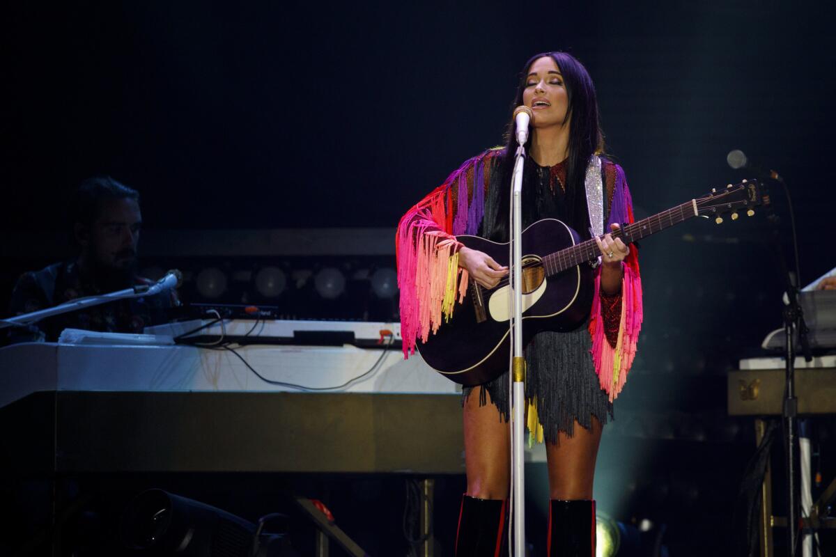 Kacey Musgraves, whose "Golden Hour" has several Grammy nods, performing last year at the Forum.