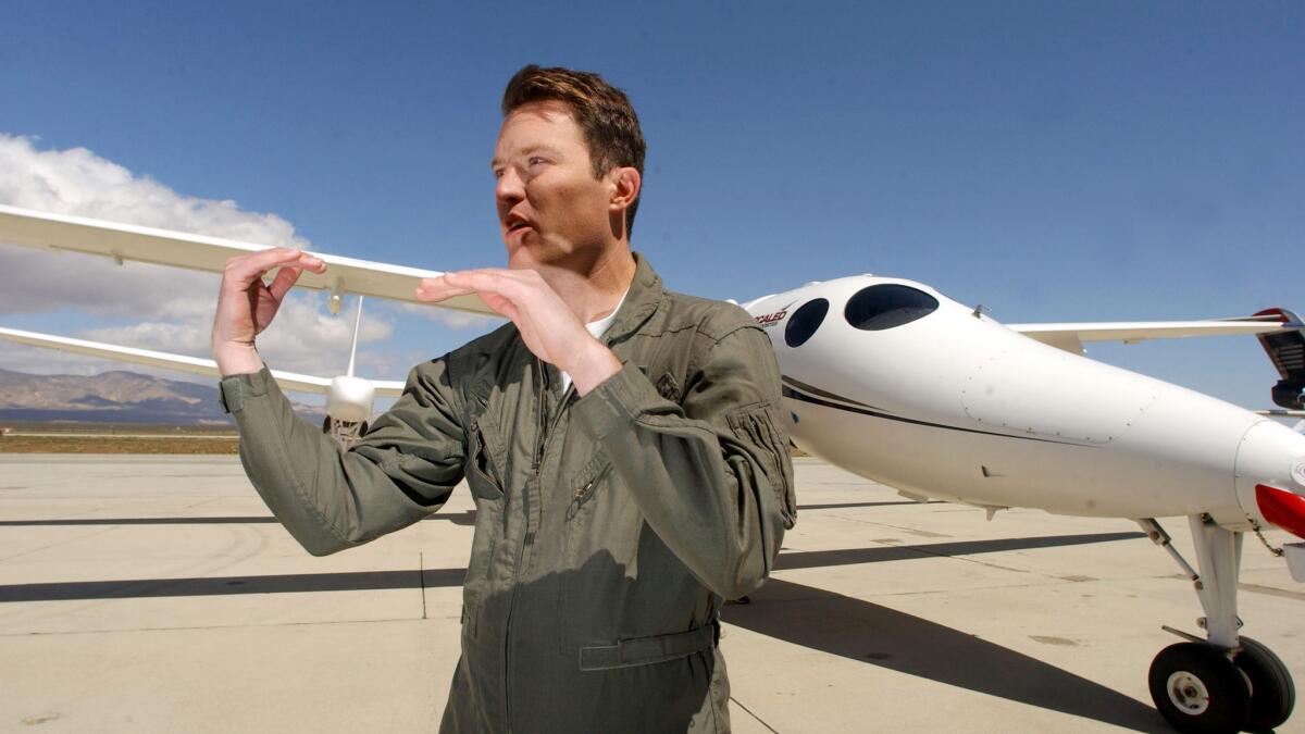 Mike Alsbury, photographed on April 3, 2003, was killed in a Virgin Galactic test flight that crashed Friday.