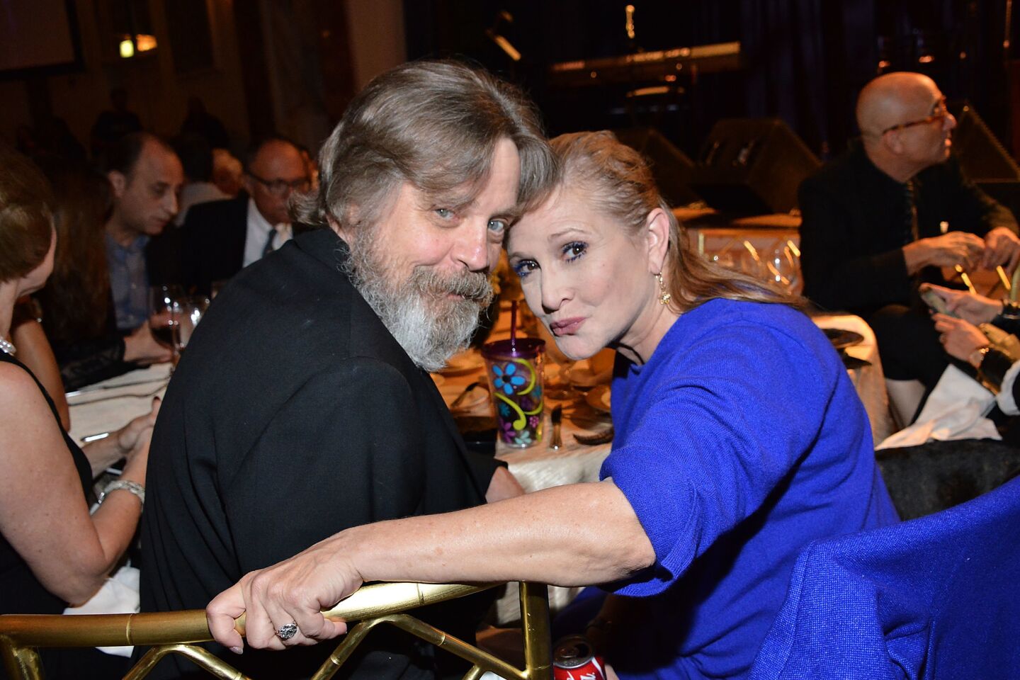 Mark Hamill and Carrie Fisher attend the Midnight Mission's Golden Heart Gala at the Beverly Wilshire in Beverly Hills.