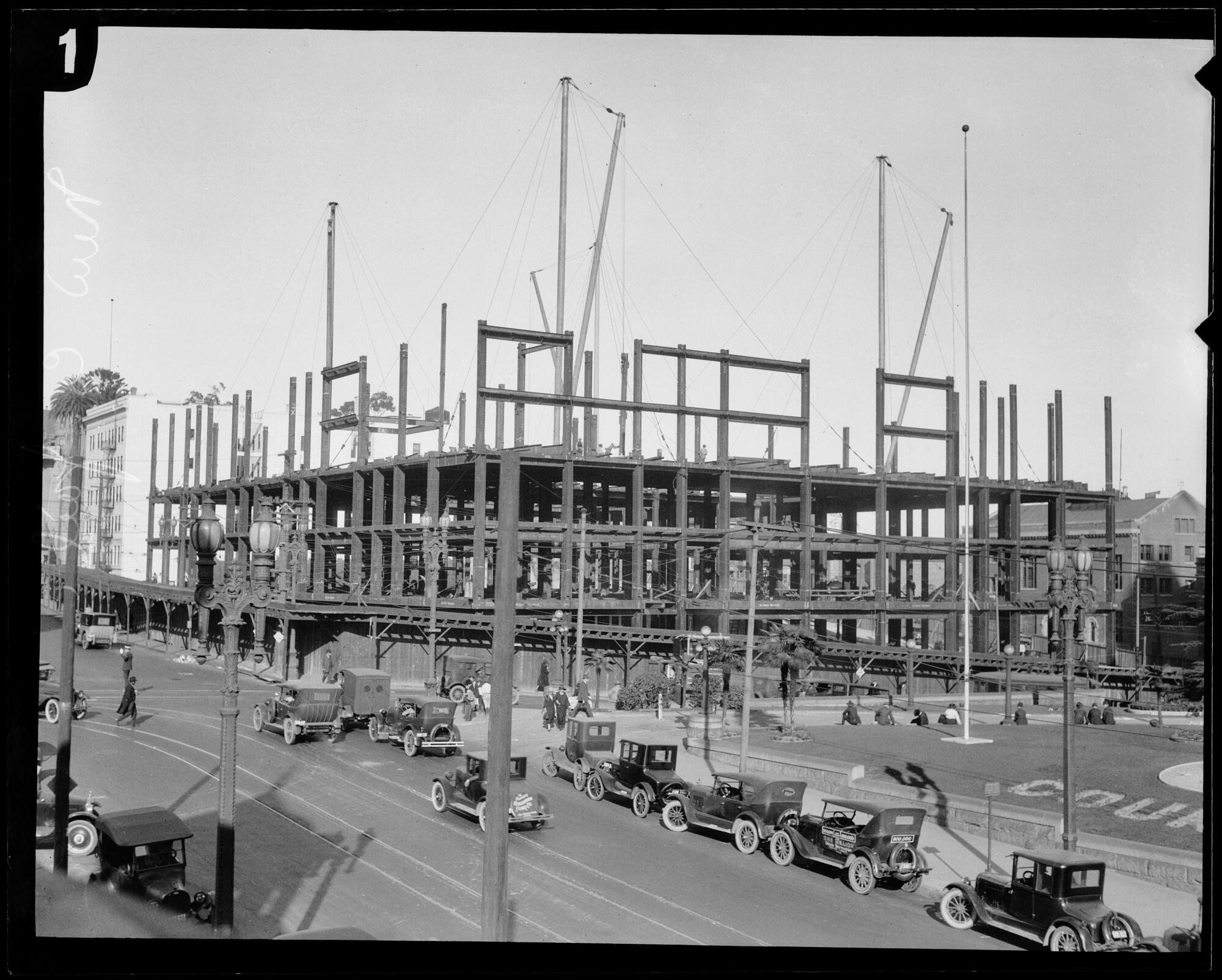 Framing for the new county jail takes shape.