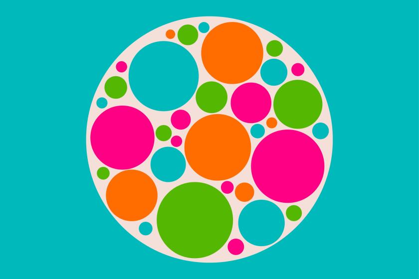 Small multi-colored circles inside a larger circle