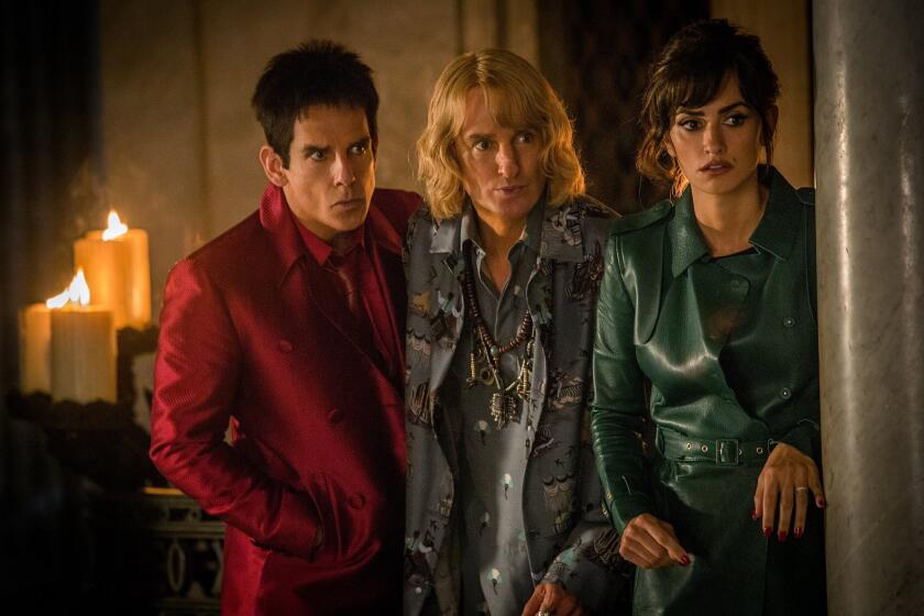 Viacom's Paramount Pictures film studio released two major disappointments in the company's fiscal second quarter, including "Zoolander 2" with, from left, Ben Stiller as Derek Zoolander, Owen Wilson as Hansel and Penelope Cruz as Valentina Valencia.