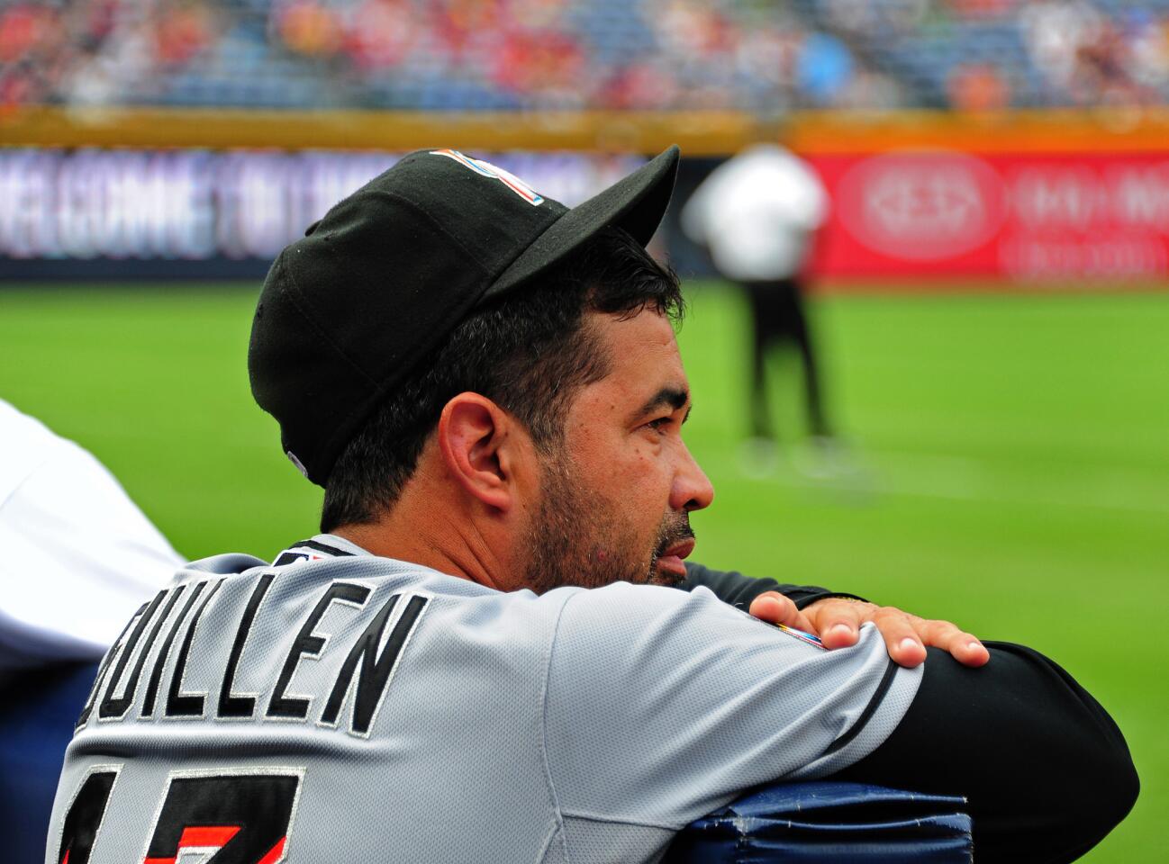 Manager Ozzie Guillen of the Miami Marlins is at odds with struggling closer Heath Bell.