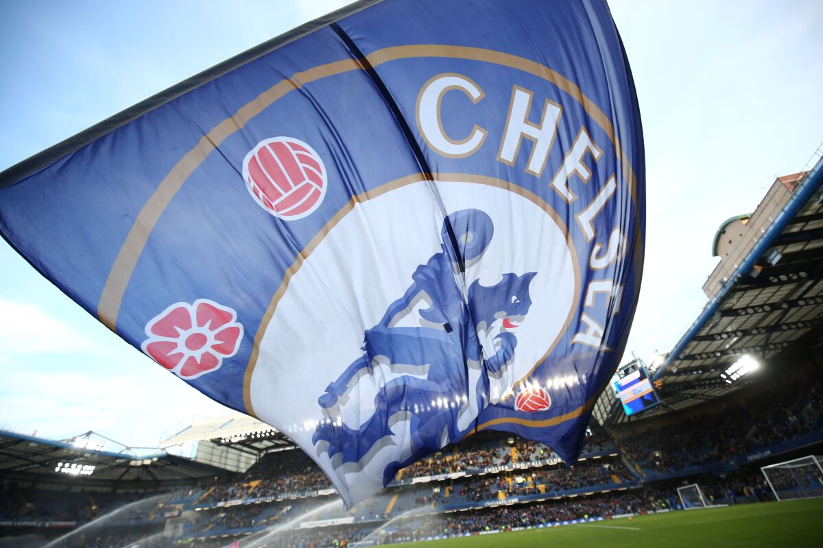 (FILES) In this file photo taken on January 16, 2016 a giant Chelsea flag flies before kick off of the English Premier League football match between Chelsea and Everton at Stamford Bridge in London. Young hopefuls at Premier League giants Chelsea were abused for years by a "prolific and manipulative" coach as staff at the club "turned a blind eye", an independent report said on August 6, 2019. - The report, led by lawyer Charles Geekie, found that the club's former chief scout Eddie Heath, who died in 1983, was able to operate "unchallenged", abusing boys aged between 10 and 17 in the 1970s. (Photo by Justin TALLIS / AFP)JUSTIN TALLIS/AFP/Getty Images ** OUTS - ELSENT, FPG, CM - OUTS * NM, PH, VA if sourced by CT, LA or MoD **