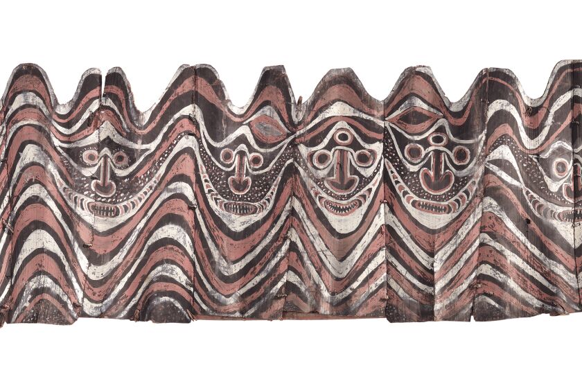 Artist unknown (Iatmul peoples, Papua New Guinea), ceremonial house painting, early or mid-20th century; painted wood