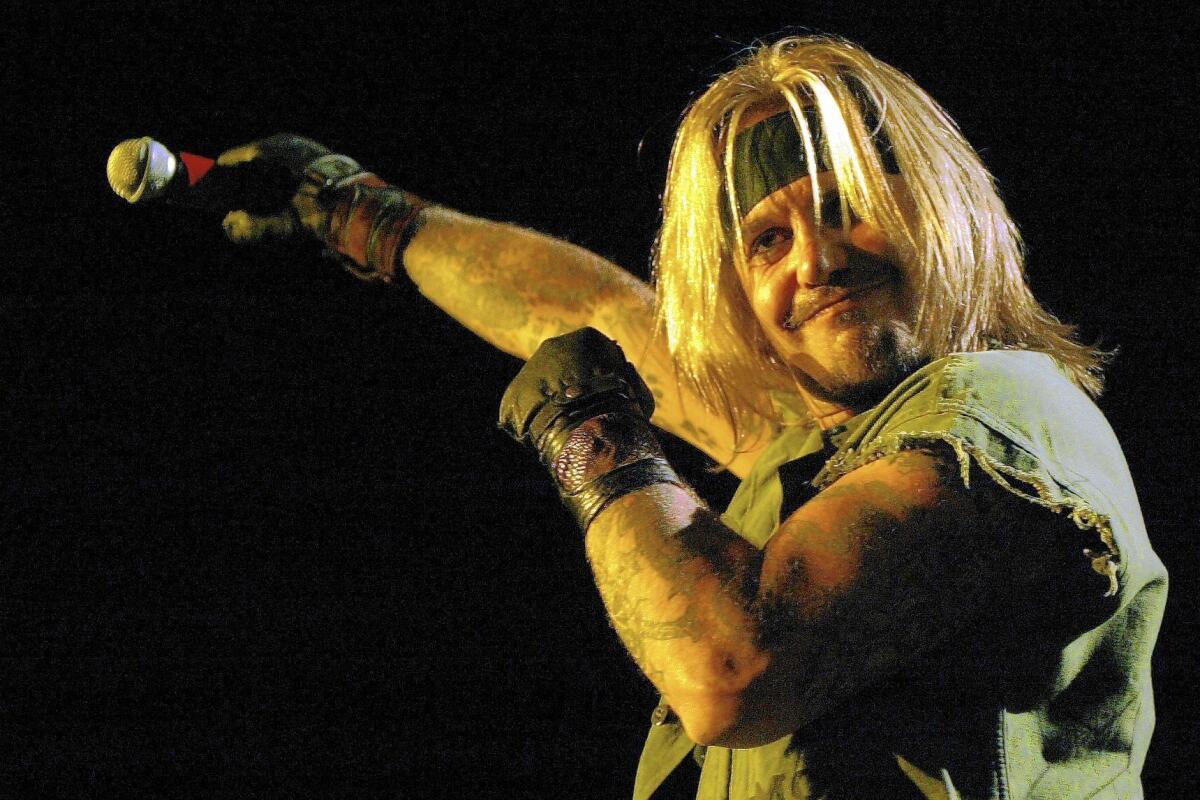 Motley Crue singer Vince Neil is scheduled to perform at the Hair Nation Festival on Sept. 17 at Irvine Meadows Amphitheatre.
