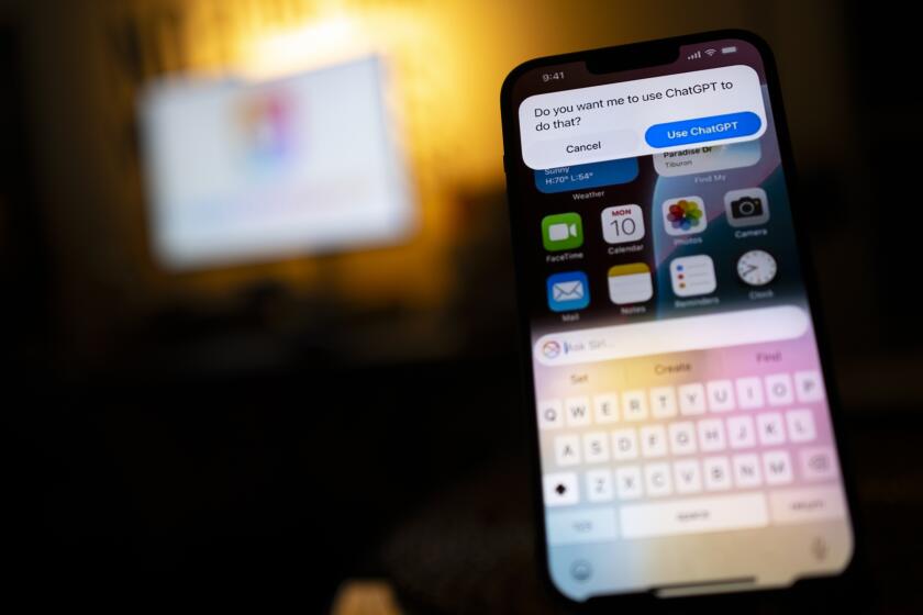 The Apple Intelligence prompts a user to ask for permission to use ChatGPT in this illustration photo taken on 13 June, 2024 in Warsaw, Poland. (Photo by Jaap Arriens/NurPhoto via Getty Images)