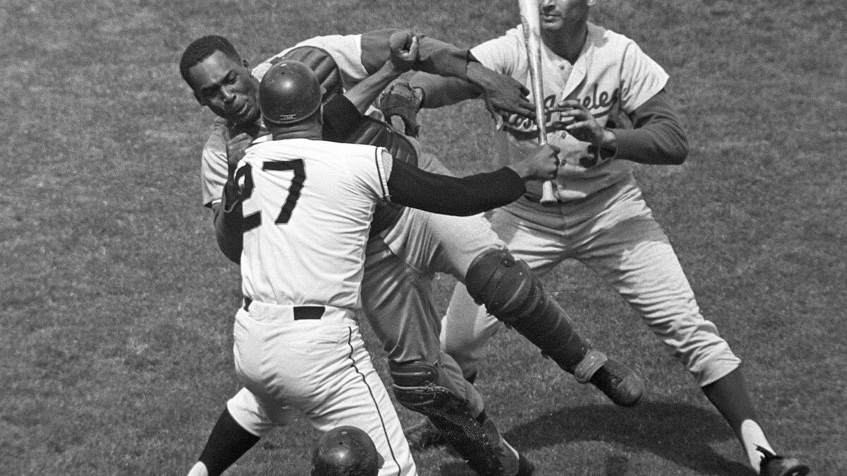 Column: Fifty years after Giants' Juan Marichal hit Dodgers' John Roseboro  with a bat, all is forgiven - Los Angeles Times