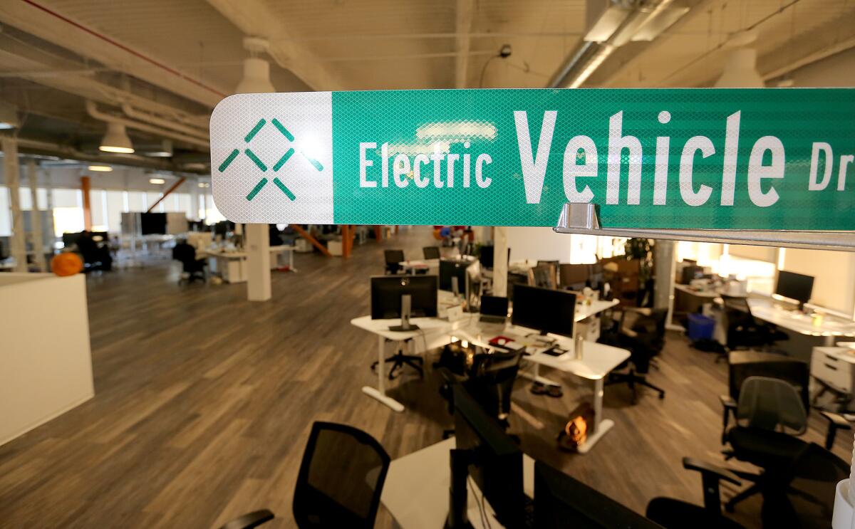 Headquarters of Faraday Future, an electric car startup based in Gardena.