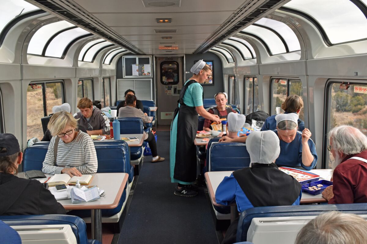 The Sightseer Lounge on the Southwest Chief is not only for watching the sights go by.
