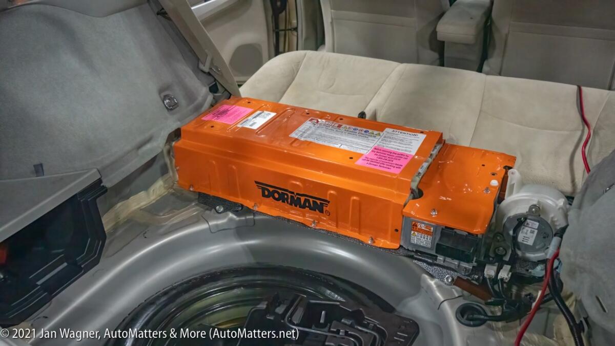 Dorman remanufactured hybrid battery in Toyota Prius