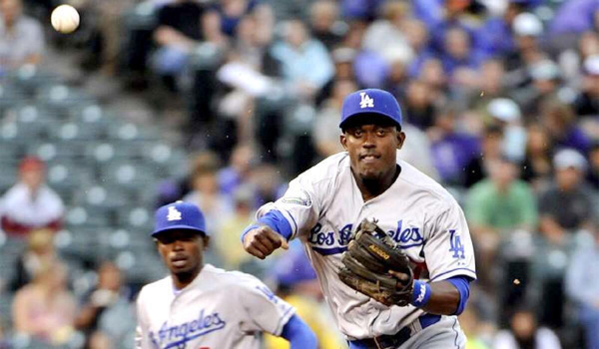 The Dodgers called up utility player Elian Herrera from triple-A Albuquerque before Thursday's matchup with the San Diego Padres.