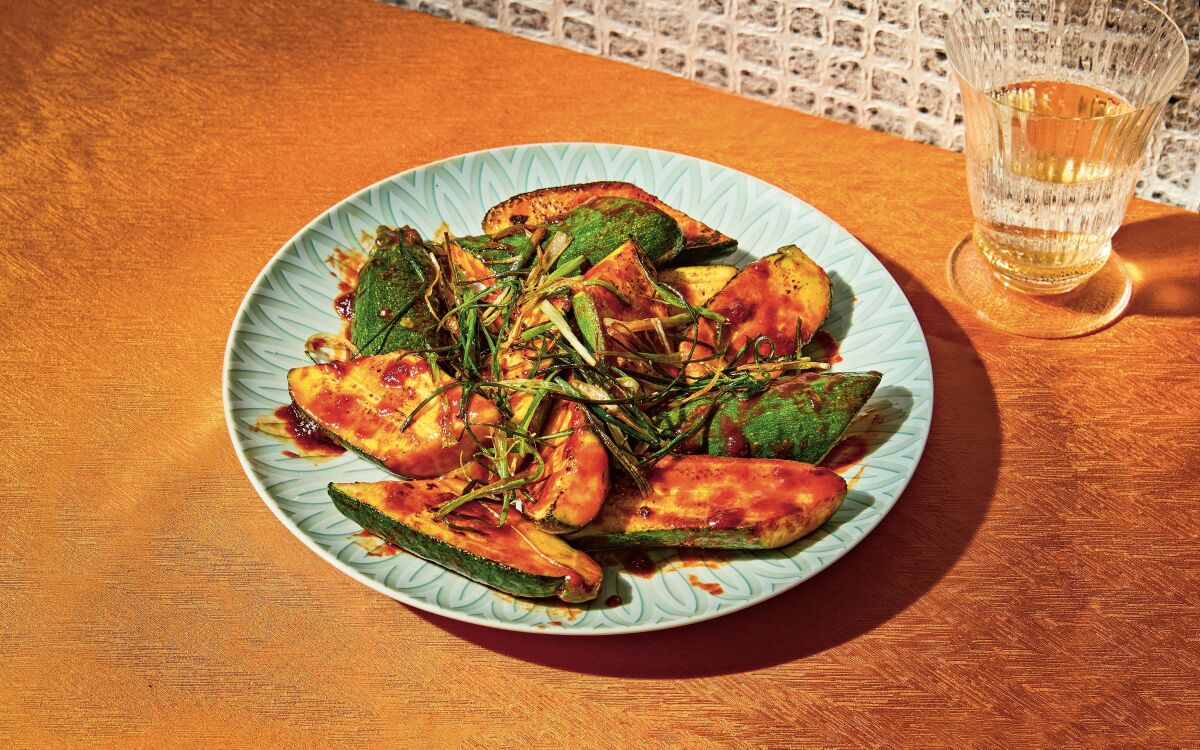 Zucchini glazed with gochujang from 'Korean American' by Eric Kim.