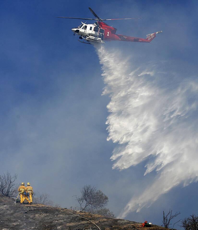 Photo Gallery: Fire on the hills above the 134 Freeway in Eagle Rock