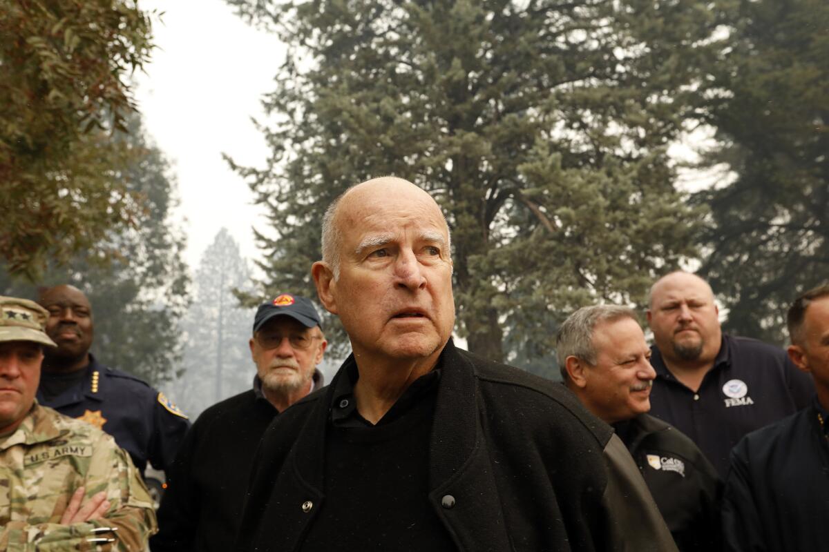 Gov. Jerry Brown tours damage done to Paradise Elementary School by the Camp fire