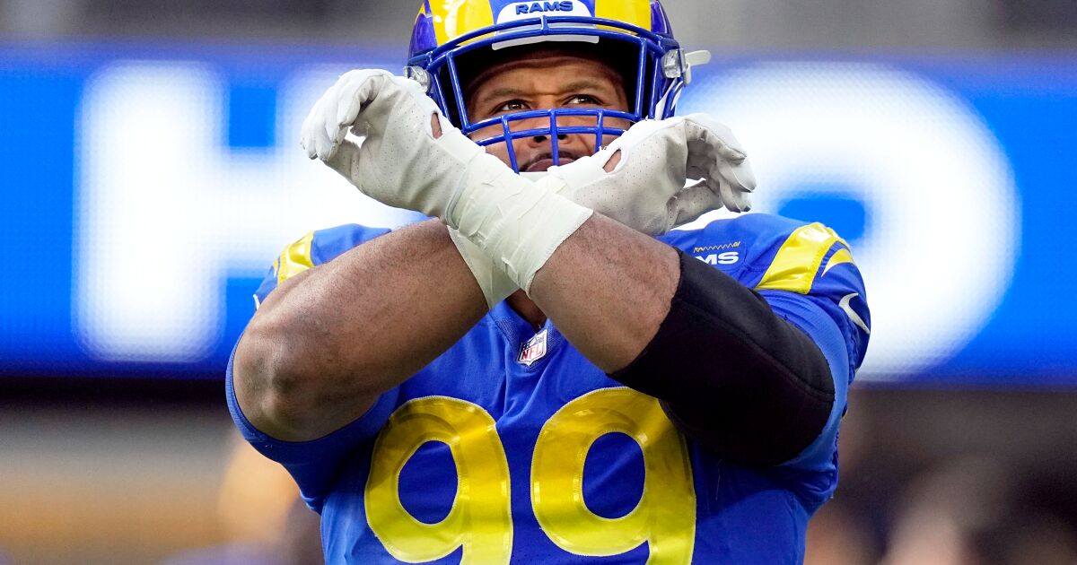 Aaron Donald’s Madden rating matches his No. 99 Rams jersey for record seventh time