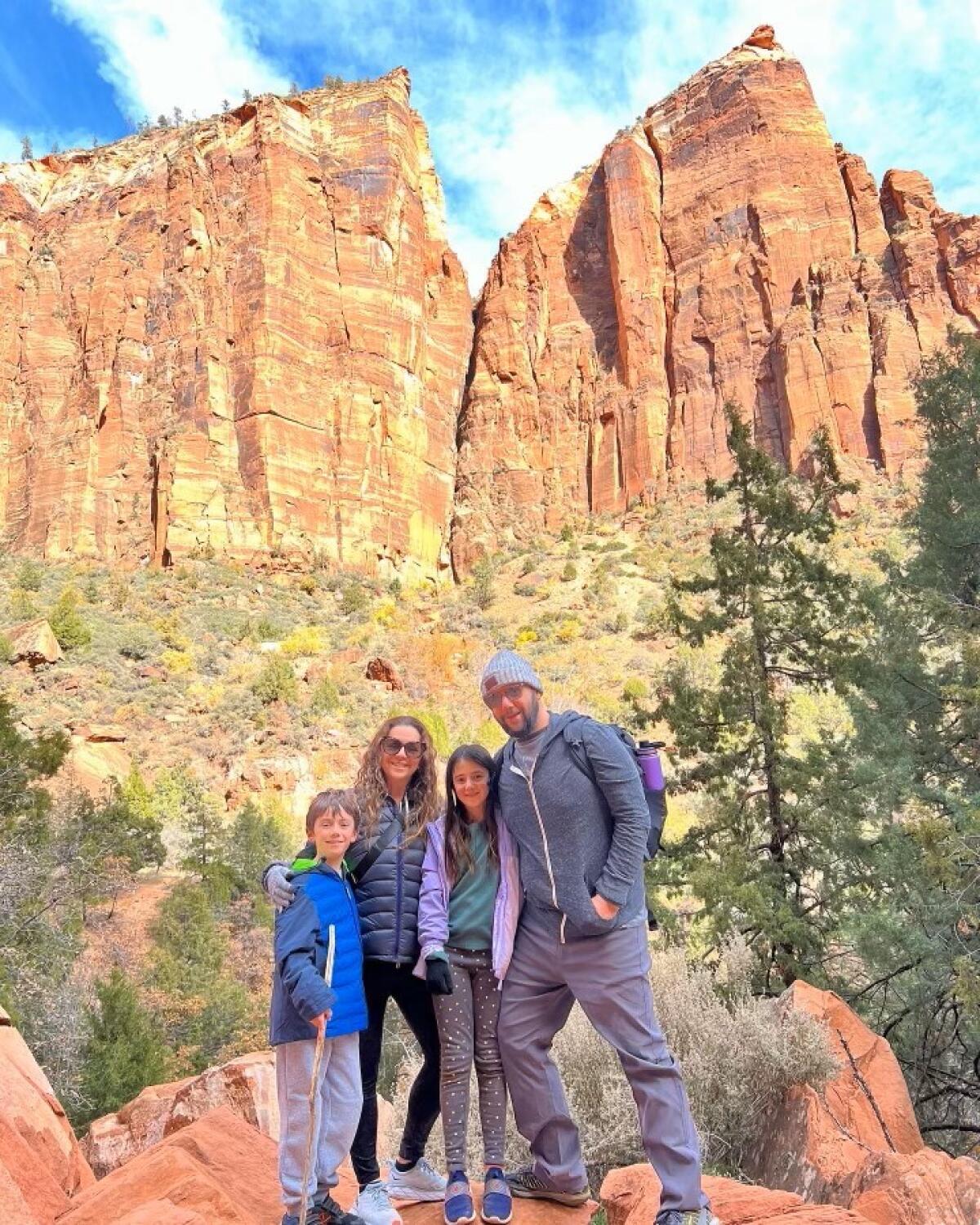 The Singer family on a vacation trip. From left: Ori Singer, Sophy Singer, Sasha Singer and Michael Singer.