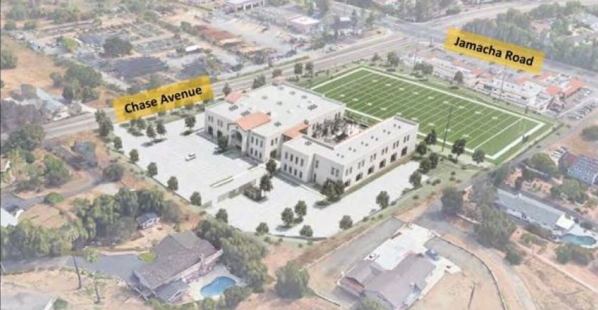 The proposed campus of Liberty Charter High in Rancho San Diego.