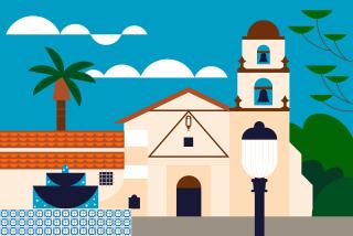 Illustration of Mission Basilica San Buenaventura in Ventura, California.