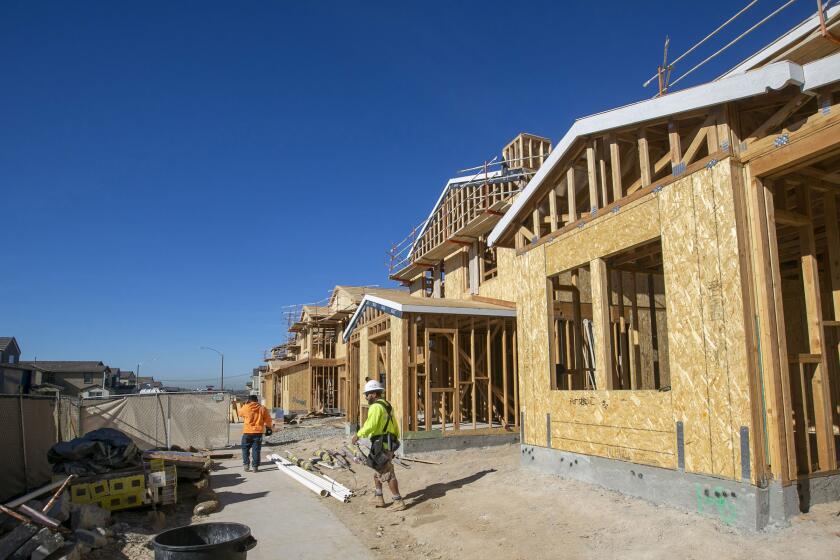New single family homes under construction in the Seville project in Chula Vista on Friday, January 31, 2020.