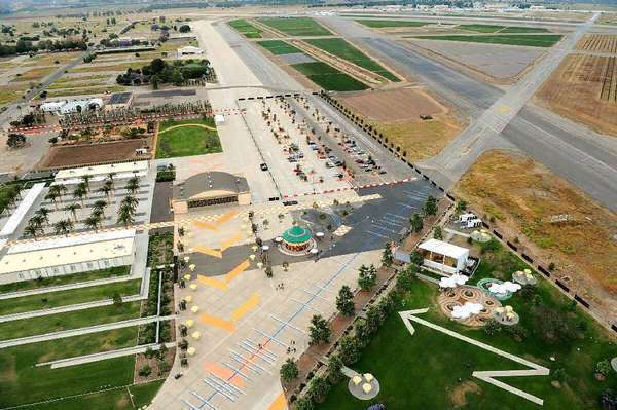 Ten years ago, voters approved turning the former El Toro Marine base in Irvine into a sprawling public park, seen here from the Great Park Balloon, instead of an airport.
