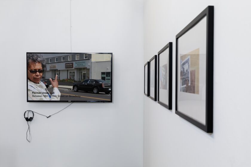 Artist Maj Hasager's "Three Structures Touching" 2021.