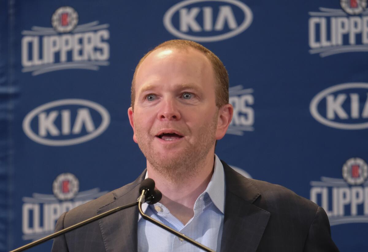 Lawrence Frank, the Clippers' president of basketball operations, at a news conference July 23, 2019.