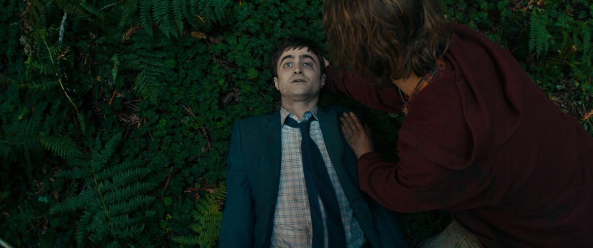 Daniel Radcliffe, left, and Paul Dano in "Swiss Army Man." (A24)