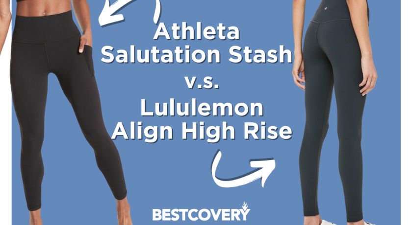 Athleta Salutation Stash vs Lululemon Align High Rise leggings comparison title