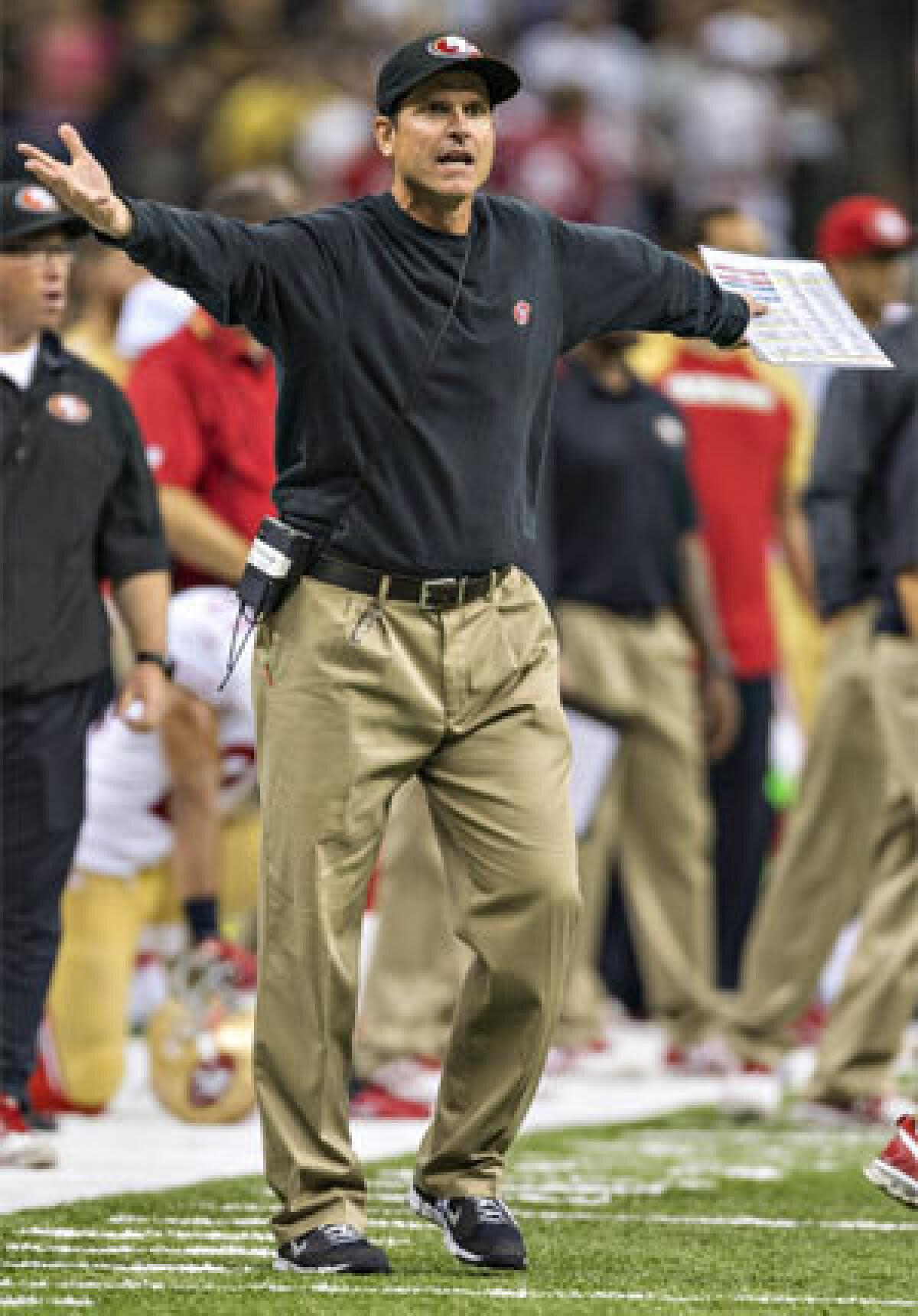 Wife of 49ers Coach Jim Harbaugh slams his $8 pleated pants - Los