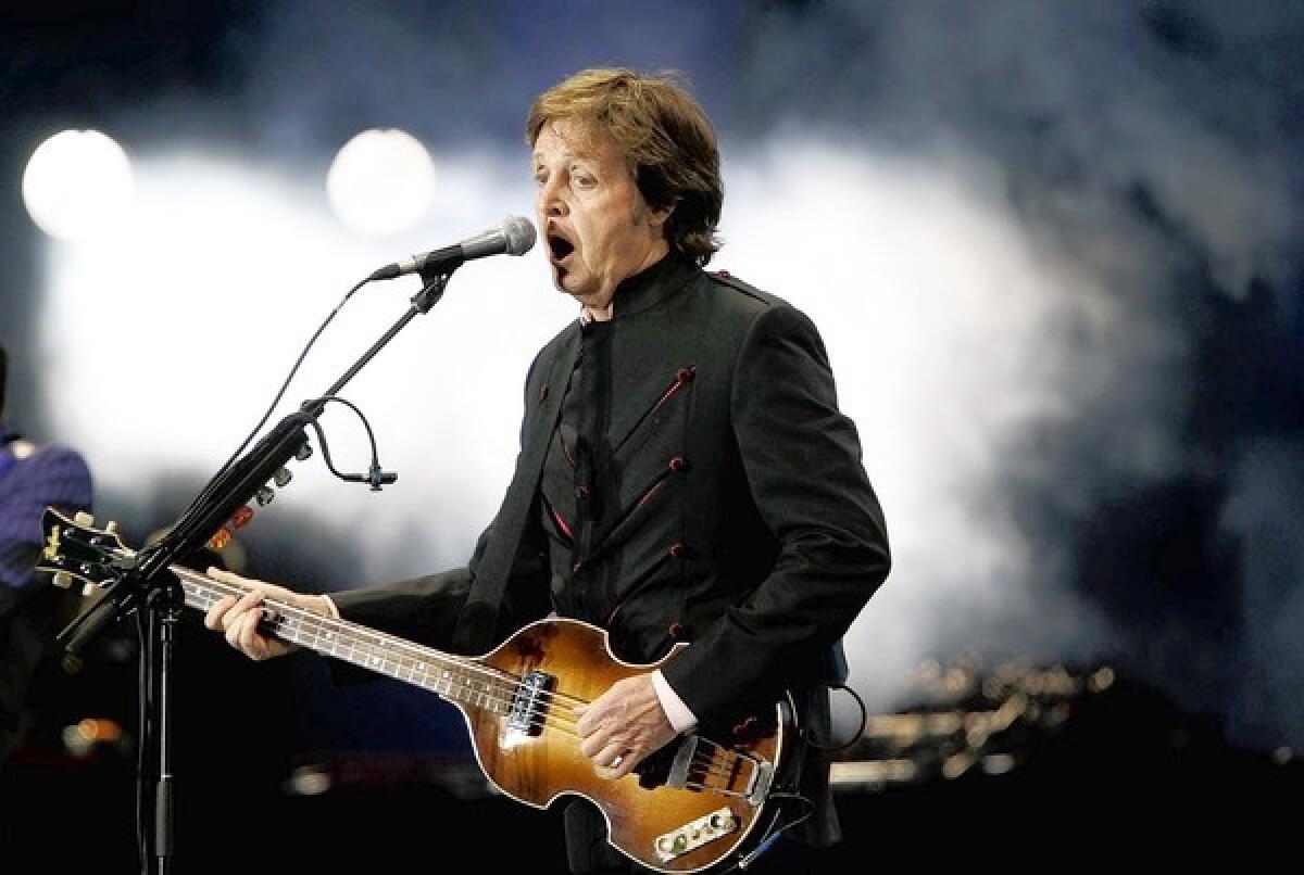 Paul McCartney plays at the Hollywood Bowl during the Up And Coming Tour on March 30.