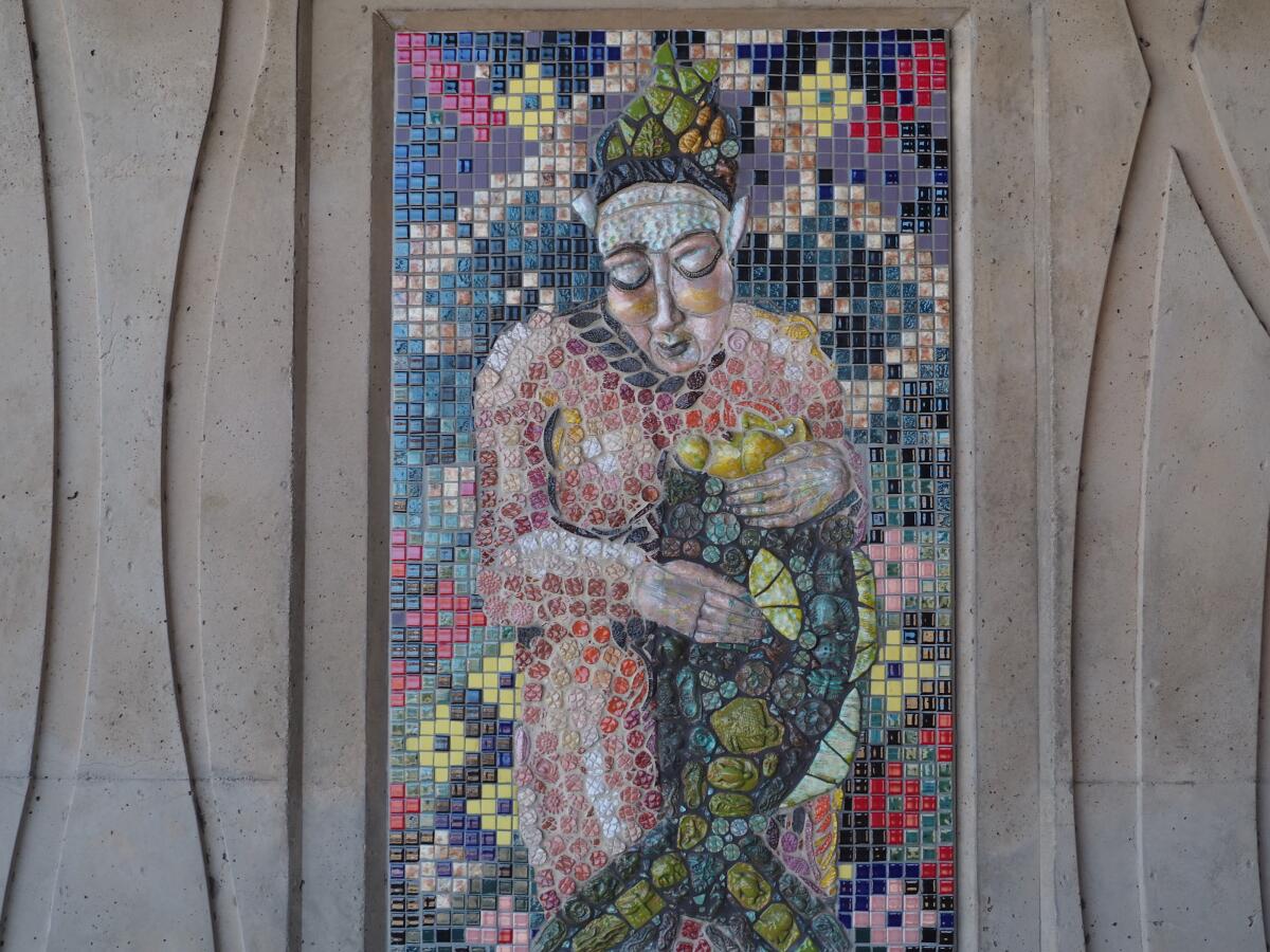 Cheryl Tall's mosaic "Oceanna" is one of 53 now on display along Santa Fe Drive.