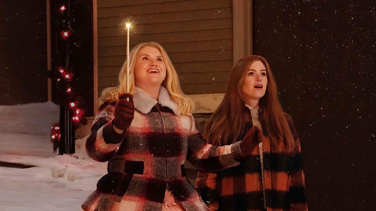Jillian Bell and Isla Fisher in the snow