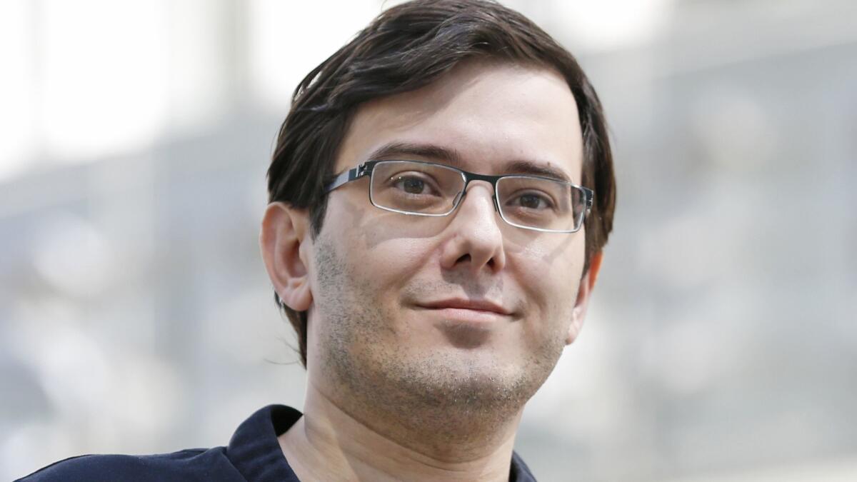 Martin Shkreli, shown in 2017, is serving a seven-year prison term for securities fraud.
