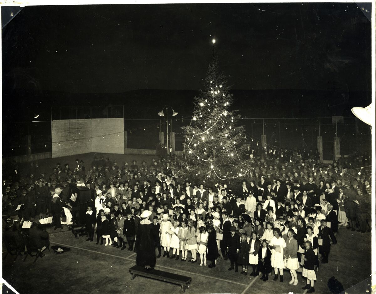 This is how Christmas 1917 looked on the La Jolla Rec Center playground.