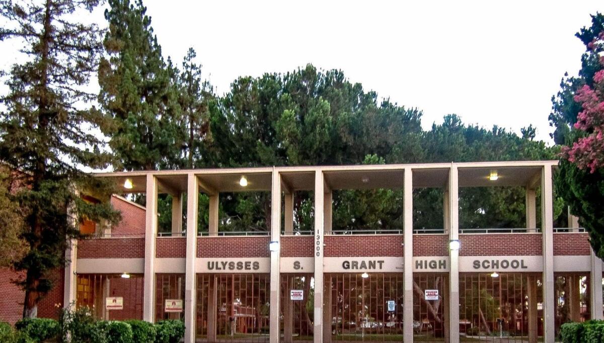 The front of Grant High School.