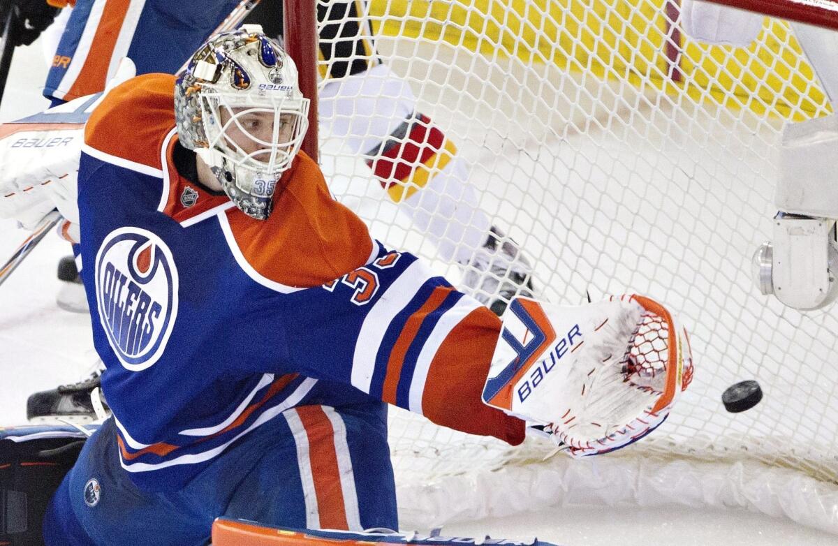 Former Ducks goalie Viktor Fasth has been splitting time in the net with former Kings goalie Ben Scrivens, but won't face his former team when they play Friday at Rexall Place in Edmonton.