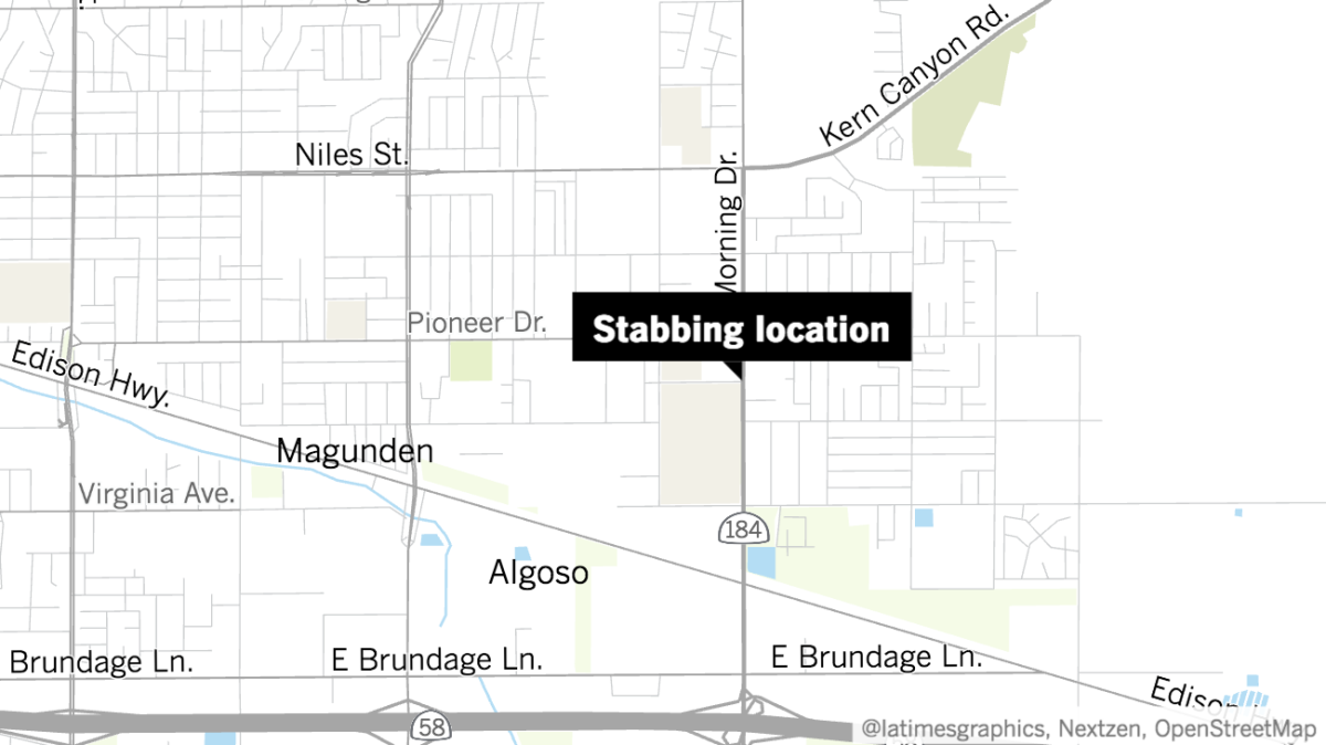 Approximate location of a stabbing that left one person dead and three others injured Tuesday. 